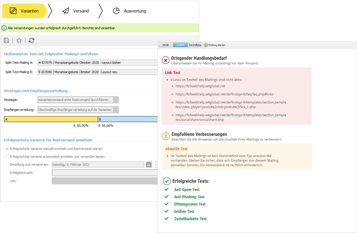 Optiminierung mittels A/B Testings