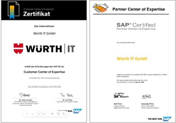 SAP Partner Center of Expertise Zertifikat